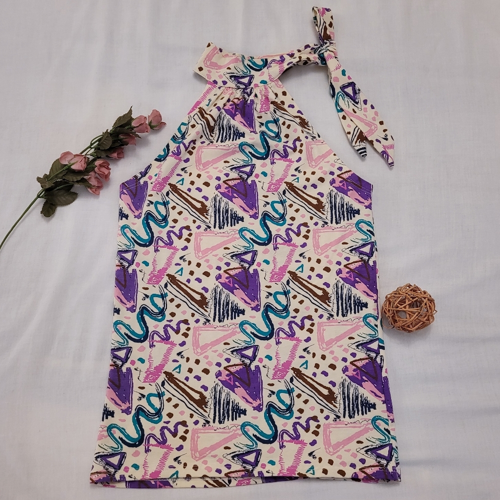 HP🎉⭐ NWOT - XS - Printed high neck halter top